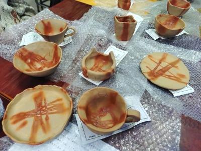 特別活動で制作した備前焼が完成しました!